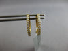 ESTATE .27CT DIAMOND 18K YELLOW GOLD 3D CLASSIC OVAL HUGGIE FUN HANGING EARRINGS