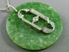 ANTIQUE LARGE .45CT OLD MINE DIAMOND & JADE PLATINUM 3D CIRCLE PENDANT #25415