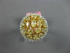 GIA LARGE 2.87CT WHITE & FANCY YELLOW DIAMOND 18KT TWO TONE GOLD 3D CLUSTER RING