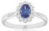 .72CT DIAMOND & AAA TANZANITE 14KT WHITE GOLD OVAL & ROUND FRIENDSHIP LOVE RING