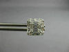 ESTATE .91CT DIAMOND 18KT WHITE GOLD 3D CLASSIC INVISIBLE SQUARE STUD EARRINGS