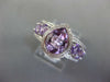 LARGE 2.49CT DIAMOND & AAA AMETHYST 14KT WHITE GOLD PEAR SHAPE & ROUND FUN RING