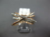 ESTATE LARGE .41CT DIAMOND 14KT WHITE & ROSE GOLD MULTI ROW CRISS CROSS FUN RING
