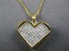 LARGE 2.60CT DIAMOND 14KT YELLOW GOLD 3D PRINCESS INVISIBLE HEART LOVE PENDANT
