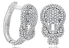.76CT DIAMOND 14KT WHITE GOLD OVAL TEAR DROP LOVE KNOT HUGGIE HANGING EARRINGS