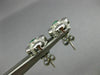 ESTATE .20CT DIAMOND & AAA EMERALD 14KT WHITE GOLD FLOWER SQUARE STUD EARRINGS