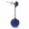 ESTATE 8.99CT DIAMOND & AAA SAPPHIRE 18KT WHITE GOLD 3D PAVE BALL DROP EARRINGS