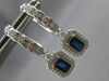 1.06CT DIAMOND & AAA SAPPHIRE 14K WHITE GOLD 3D CLASSIC HUGGIE HANGING EARRINGS
