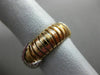 ESTATE WIDE .31CT DIAMOND 18KT WHITE & ROSE GOLD 3D FLEXIBLE SHINY X LOVE RING