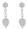 .70CT DIAMOND 14KT WHITE GOLD ROUND FLOWER TEAR DROP LOVE KNOT HANGING EARRINGS