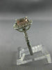 LARGE 2.14CT AAA WHITE SAPPHIRE & MORGANITE 14KT WHITE GOLD HALO ENGAGEMENT RING