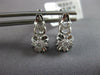 ESTATE .19CT DIAMOND 14KT WHITE GOLD 3D FLOWER LEVERBACK HANGING EARRINGS