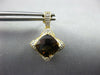 4.27CT DIAMOND & AAA SMOKY TOPAZ 14K YELLOW GOLD CUSHION FLOWER HANGING EARRINGS