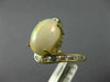 ESTATE LARGE 6.20CT CZ & AAA OPAL 14KT YELLOW GOLD 3D OVAL CRISS CROSS RING