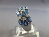 LARGE 4.39CT DIAMOND & AAA SAPPHIRE 14KT WHITE GOLD OVAL & ROUND 3 ROW FUN RING