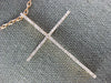 ESTATE LARGE .29CT DIAMOND 18KT ROSE GOLD 3D CLASSIC CROSS PENDANT
