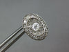 ESTATE 2.0CT DIAMOND 14K WHITE GOLD 3D ROUND OVAL FILIGREE CLUSTER STUD EARRINGS
