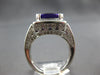 LARGE 4CT DIAMOND & AAA AMETHYST 14KT WHITE GOLD CUSHION & ROUND ENGAGEMENT RING