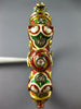 ANTIQUE 1.8CT DIAMOND AAA RUBY & ENAMEL 14K YELLOW GOLD & SILVER DRAGON BRACELET