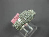 WIDE .76CT DIAMOND 18K WHITE GOLD ROUND & BAGUETTE CLUSTER HALO ANNIVERSARY RING