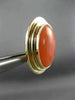 ESTATE LARGE AAA CORAL 14KT YELLOW GOLD 3D CLASSIC OVAL CLIP ON EARRINGS #25882