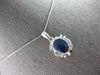 LARGE 3.11CT DIAMOND & AAA SAPPHIRE 14KT WHITE GOLD 3D FLOATING PENDANT #27929
