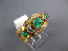 WIDE 1.31CT DIAMOND & EMERALD 18KT YELLOW GOLD BAGUETTE & ROUND ANNIVERSARY RING
