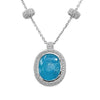 EXTRA LARGE 30.05CT DIAMOND & AAA PARAIBA TOURMALINE 18KT WHITE GOLD 3D PENDANT