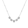 2.87CT DIAMOND 18KT WHITE GOLD 3D ROUND & BAGUETTE CLUSTER OVAL LOVE NECKLACE