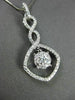 ANTIQUE .67CT ROUND DIAMOND 18KT WHITE GOLD INFINITY FLOATING PENDANT & CHAIN