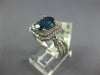 LARGE 3.03CT DIAMOND & AAA SAPPHIRE 14KT WHITE GOLD OVAL SQUARE ENGAGEMENT RING