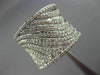 ESTATE LARGE 1.21CT DIAMOND 14K WHITE GOLD 3D MULTI WAVE SEMI ETERNITY LOVE RING
