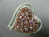 GIA EXTRA LARGE 4.42CT WHITE & PINK DIAMOND 18K ROSE GOLD DOUBLE HEART LOVE RING