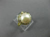 ESTATE WIDE .31CT ROUND BAGUETTE DIAMOND 14K YELLOW GOLD 3D SOUTH SEA PEARL RING