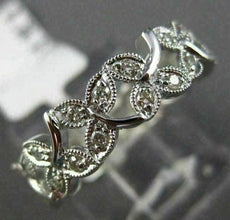 ESTATE .36CT DIAMOND 14K WHITE GOLD MULTI LEAF ETERNITY WEDDING ANNIVERSARY RING