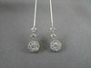 ANTIQUE LONG 1.77CT ROUND DIAMOND 14KT GOLD DROP HANGING EARRINGS ONE OF A KIND