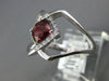 WIDE 1.37CT DIAMOND & AAA GARNET 14KT WHITE GOLD CUSHION & ROUND LOVE KNOT RING