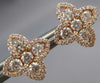 ESTATE LARGE .90CT DIAMOND 14KT ROSE GOLD 3D 4 LEAF CLOVER FLOWER STUD EARRINGS
