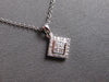 ESTATE .09CT DIAMOND 14KT WHITE GOLD CLASSIC SQUARE GEOMETRICAL FLOATING PENDANT