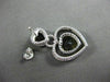 ESTATE .35CT DIAMOND & SMOKY TOPAZ 14KT WHITE GOLD MILGRAIN ROPE HEART EARRINGS