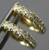 ESTATE SMALL .25CT DIAMOND 14KT YELLOW GOLD HEART SHAPE HUGGIE HANGING EARRINGS