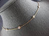 ESTATE EXTRA LONG 3.15CT DIAMOND 14KT ROSE GOLD ROUND BY THE YARD LOVE NECKLACE