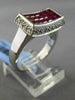 2.22CT DIAMOND & AAA PINK RUBY 18KT WHITE GOLD 3D RECTANGULAR INVISIBLE FUN RING
