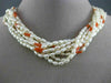 ESTATE LONG 14K YELLOW GOLD & SILVER AAA CORAL & FRESHWATER PEARL NECKLACE 25364