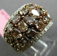 LARGE 5.55CT WHITE & PINK DIAMOND 18K WHITE & ROSE GOLD WEDDING ANNIVERSARY RING