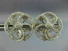 ESTATE LARGE 2.0CT DIAMOND 14KT WHITE GOLD ROUND FLOWER CLIP ON EARRINGS #21749
