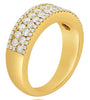WIDE 1.05CT DIAMOND 14KT YELLOW GOLD ROUND MULTI ROW SEMI ETERNITY WEDDING RING