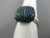ESTATE LARGE 2.82CT DIAMOND & AAA SAPPHIRE 18KT WHITE GOLD 3D SQUARE PAVE RING