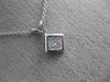 ESTATE .20CT DIAMOND 14K WHITE GOLD 3D CLASSIC INVISIBLE SQUARE FLOATING PENDANT