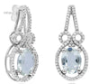 LARGE 2.66CT DIAMOND & AAA GREEN AMETHYST 14KT WHITE GOLD OVAL & ROUND EARRINGS
